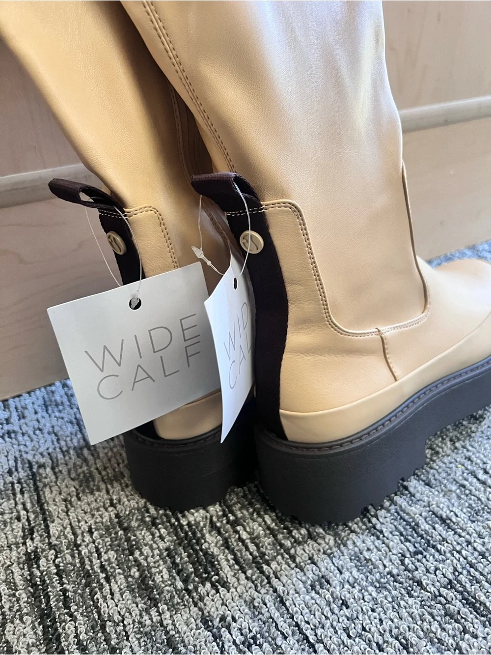 Franco Sarto Cream Over-the-Knee Platform Boots
